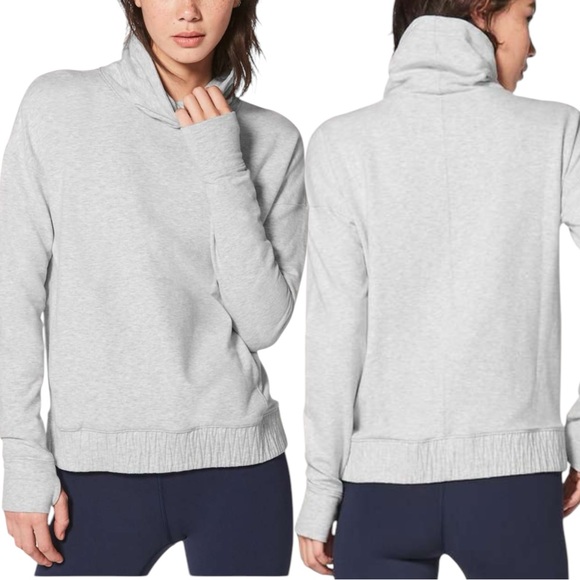 Lululemon Stress Less Pullover Size 6 Heathered Core Ultra Light Grey - Picture 1 of 13